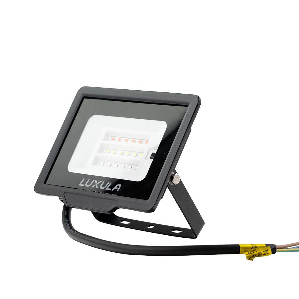 RGB LED-Fluter, 10 W, schwarz, IP65, mit Fernbedienung, RGBW-Farbwechsel