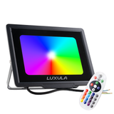 RGB LED-Fluter, 50 W, schwarz, IP65, mit Fernbedienung, RGBW-Farbwechsel