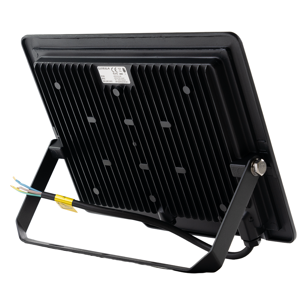 RGB LED-Fluter, 50 W, schwarz, IP65, mit Fernbedienung, RGBW-Farbwechsel