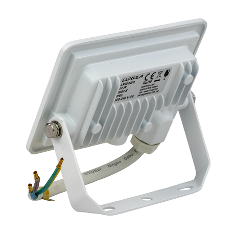 LED-Fluter, 10 W, 3000 K (warmweiß), 1000 lm, weiß, IP65.