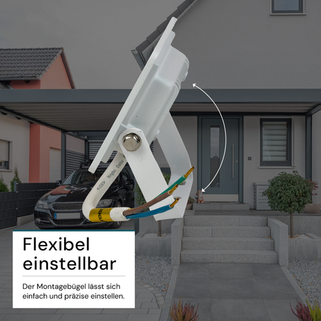 LED-Fluter, 10 W, 3000 K (warmweiß), 1000 lm, weiß, IP65.
