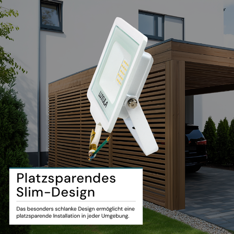 2er Pack LED-Fluter, 20 W, 4000 K (neutralweiß), 2000 lm, weiß, IP65.