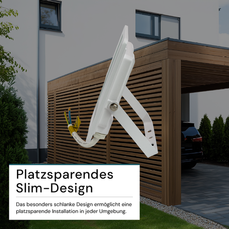 LED-Fluter, 30 W, 4000 K (neutralweiß), 3000 lm, weiß, IP65.