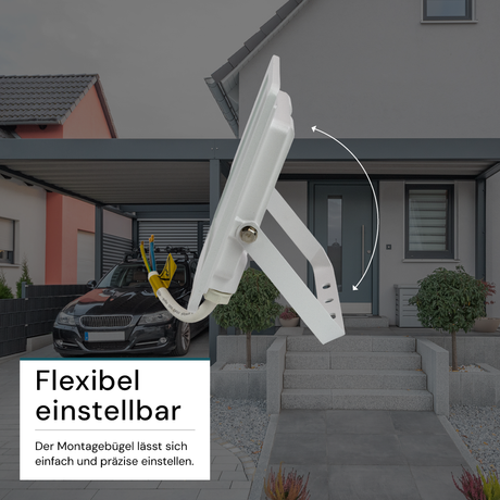 LED-Fluter, 30 W, 4000 K (neutralweiß), 3000 lm, weiß, IP65.