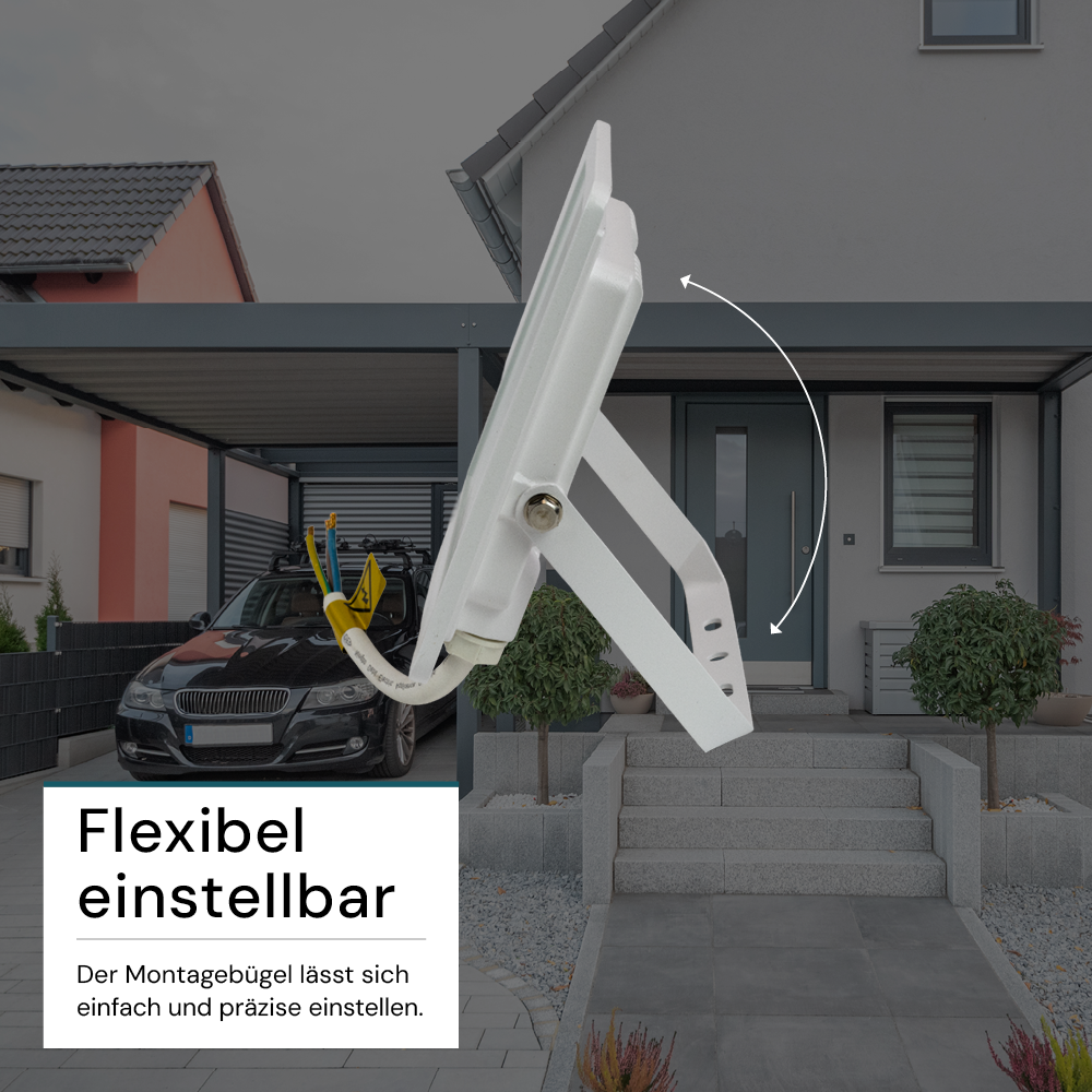 2er Pack LED-Fluter, 30 W, 4000 K (neutralweiß), 3000 lm, weiß, IP65.