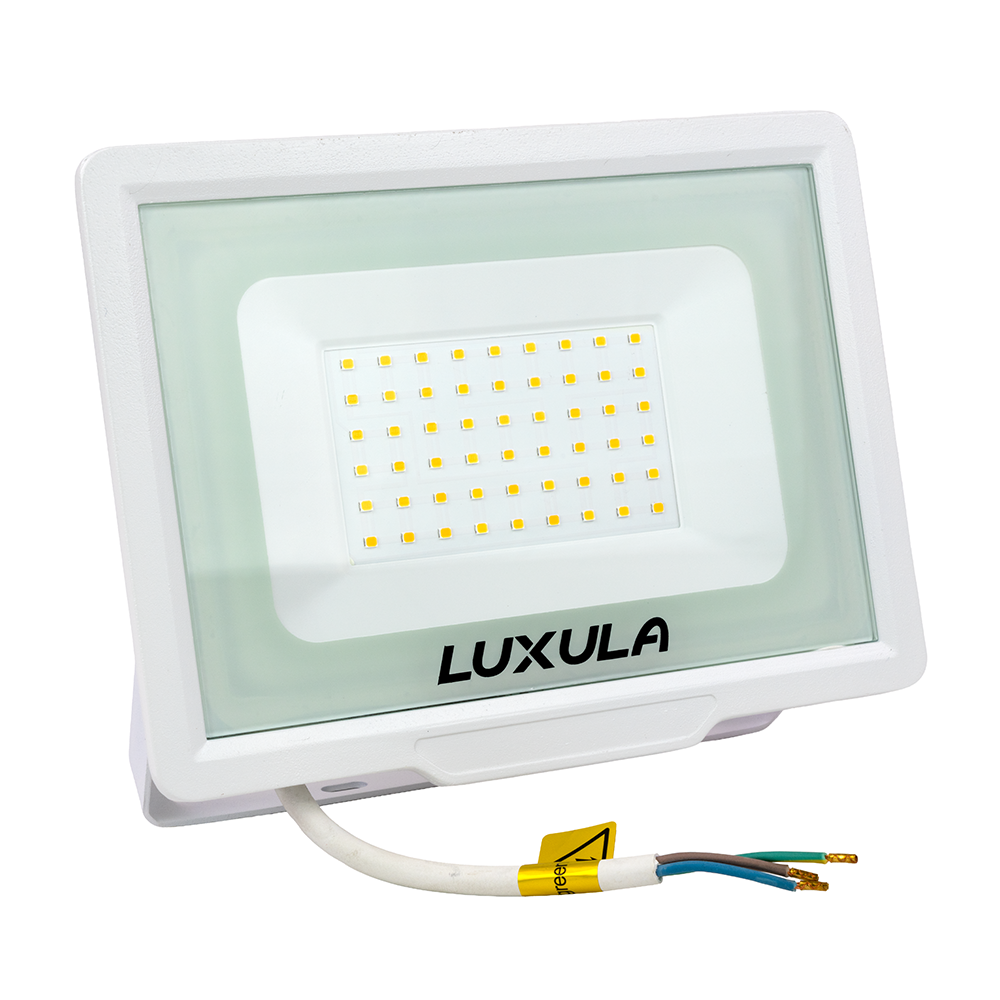 LED-Fluter, 50 W, 4000 K (neutralweiß), 5000 lm, weiß, IP65.