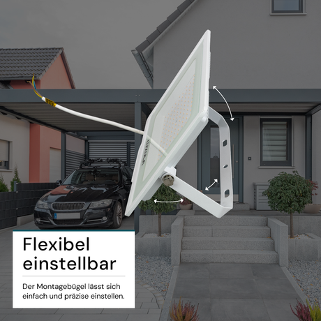 LED-Fluter, 100 W, 4000 K (neutralweiß), 10000 lm, weiß, IP65.