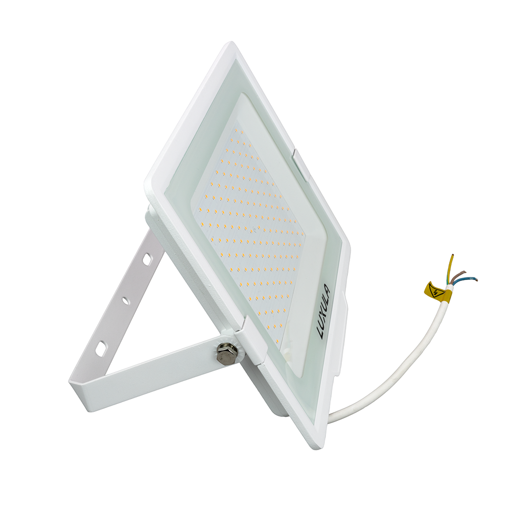 LED-Fluter, 150 W, 3000 K (warmweiß), 15000 lm, weiß, IP65.