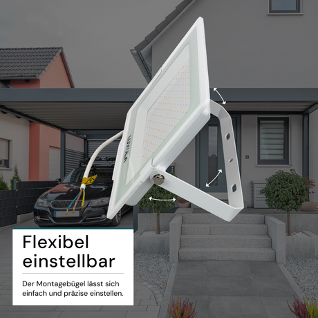 5er Pack LED-Fluter, 150 W, 4000 K (neutralweiß), 15000 lm, weiß, IP65.