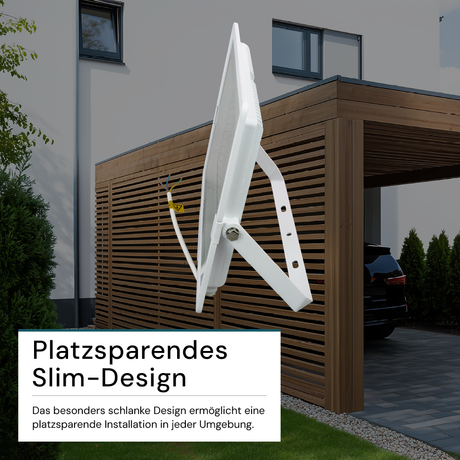 LED-Fluter, 200 W, 3000 K (warmweiß), 20000 lm, weiß, IP65.