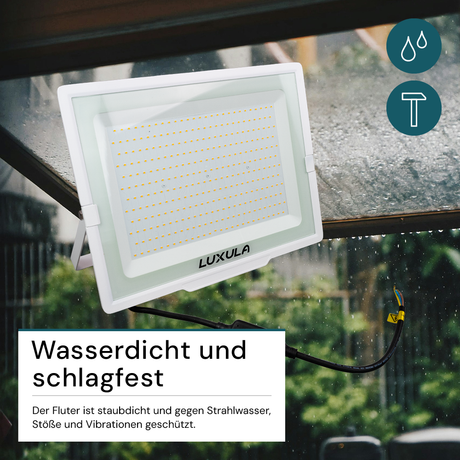 2er Pack LED-Fluter, 300 W, 4000 K (neutralweiß), 30000 lm, weiß, IP65.