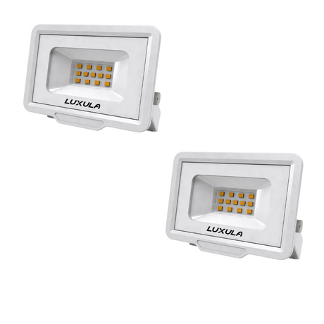 2er Pack LED-Fluter, 10 W, 4000 K (neutralweiß), 1000 lm, weiß, IP65.