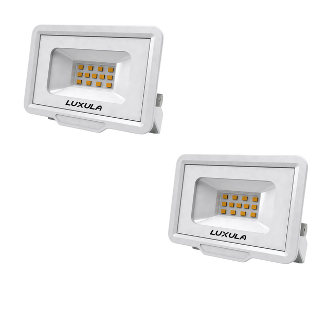 2er Pack LED-Fluter, 10 W, 4000 K (neutralweiß), 1000 lm, weiß, IP65.