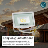 2er Pack LED-Fluter, 10 W, 4000 K (neutralweiß), 1000 lm, weiß, IP65.