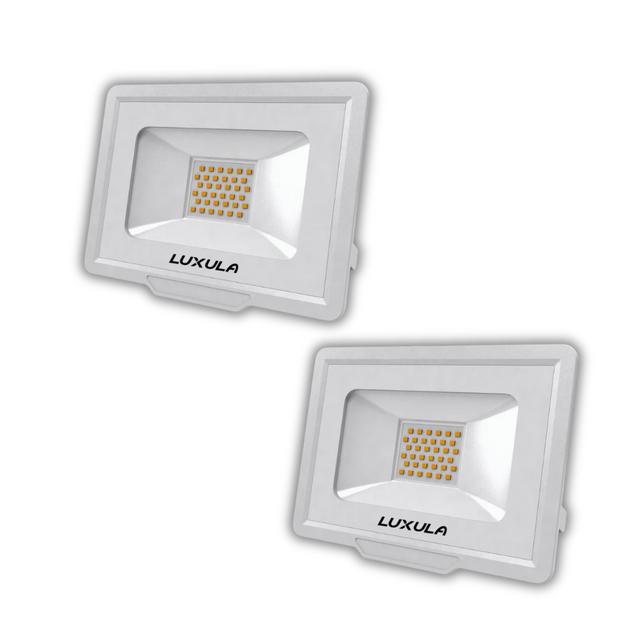 2er Pack LED-Fluter, 30 W, 4000 K (neutralweiß), 3000 lm, weiß, IP65.