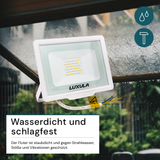 2er Pack LED-Fluter, 30 W, 4000 K (neutralweiß), 3000 lm, weiß, IP65.