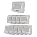 10er Pack LED-Fluter, 100 W, 4000 K (neutralweiß), 10000 lm, weiß, IP65.