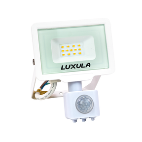 LED-Fluter mit Bewegungsmelder, 10 W, 4000 K (neutralweiß), 1000 lm, weiß, IP65.