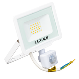 LED-Fluter mit Bewegungsmelder, 20 W, 3000 K (warmweiß), 2000 lm, weiß, IP65.
