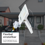 LED-Fluter mit Bewegungsmelder, 20 W, 4000 K (neutralweiß), 2000 lm, weiß, IP65.