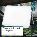 LED-Fluter mit Schnellverbinder, rahmenloses Design, 50 W, 4000 K (neutralweiß), 5000 lm, IP65