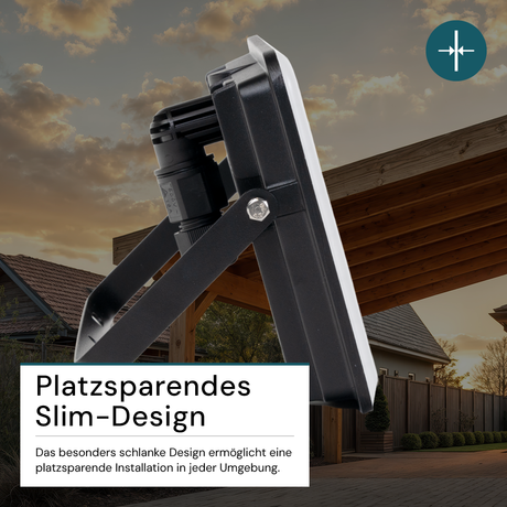 LED-Fluter mit Schnellverbinder, rahmenloses Design, 50 W, 4000 K (neutralweiß), 5000 lm, IP65