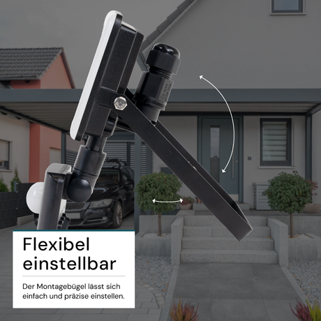 LED-Fluter mit Schnellverbinder & Bewegungsmelder, rahmenloses Design, 20 W, 4000 K (neutralweiß), 2000 lm, IP44