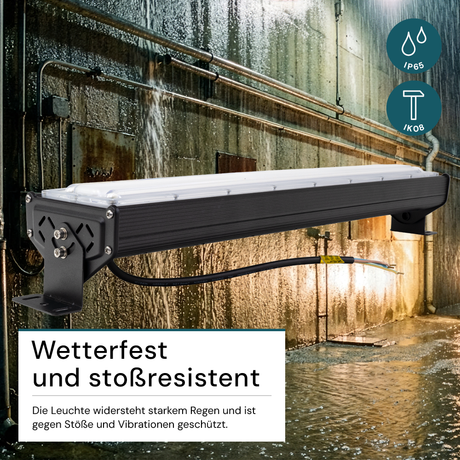 10er Pack LED-Hallenleuchte, linear, 50 W, 6000 lm, 5000 K (neutralweiß), IP65, EPISTAR LED, schwarz