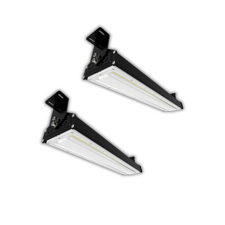 2er Pack LED-Hallenleuchte, linear, 100 W, 12000 lm, 5000 K (neutralweiß), IP65, EPISTAR LED, schwarz.