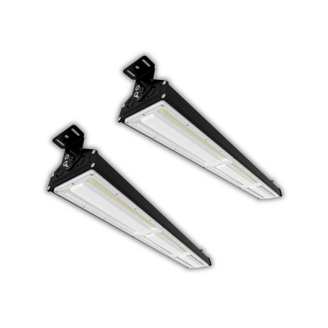 2er Pack LED-Hallenleuchte, linear, 150 W, 18000 lm, 5000 K (neutralweiß), IP65, EPISTAR LED, schwarz.