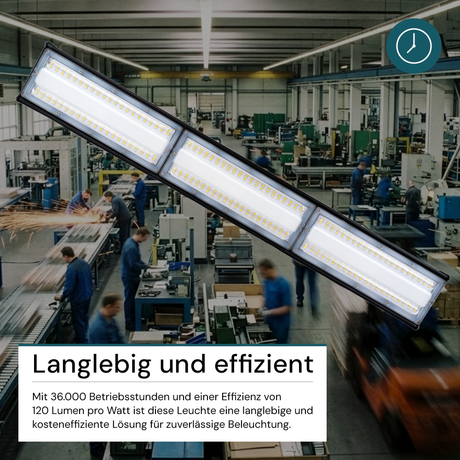 LED-Hallenleuchte, linear, 150 W, 18000 lm, 5000 K (neutralweiß), IP65, EPISTAR LED, schwarz