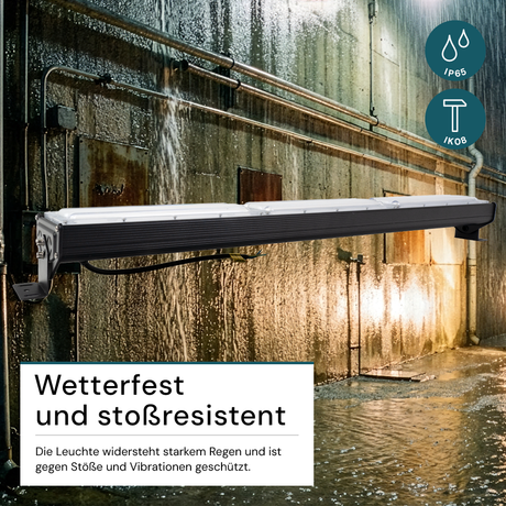LED-Hallenleuchte, linear, 200 W, 24000 lm, 5000 K (neutralweiß), IP65, EPISTAR LED, schwarz
