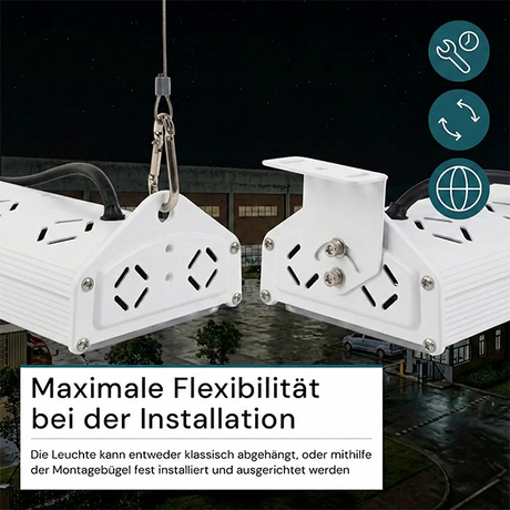LED-Hallenleuchte, linear, 50 W, 6000 lm, 5000 K (neutralweiß), IP65, EPISTAR LED, weiß