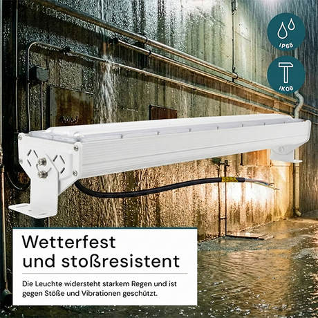 LED-Hallenleuchte, linear, 100 W, 12000 lm, 5000 K (neutralweiß), IP65, EPISTAR LED, weiß