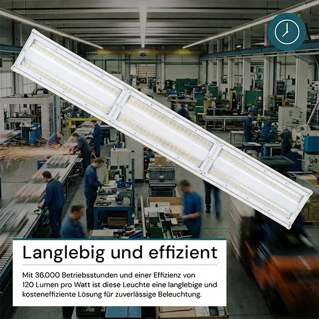 LED-Hallenleuchte, linear, 200 W, 24000 lm, 5000 K (neutralweiß), IP65, EPISTAR LED, weiß