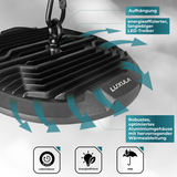 10er Pack LED-HighBay, UFO, 100 W, 10000 lm, 5000 K (neutralweiß), IP65, EPISTAR.