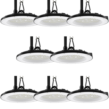 8er Pack LED-HighBay, UFO, 200 W, 20000 lm, 5000 K (neutralweiß), IP65, EPISTAR.