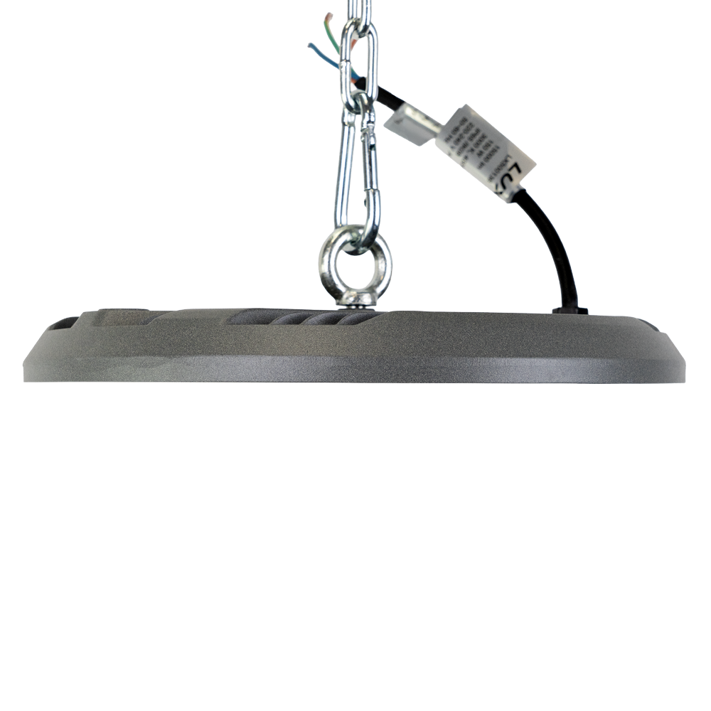 LED-HighBay, UFO, grau, 150 W, 15000 lm, CCT 3000-6500 K (warm-, neutral-, kaltweiß), IP65