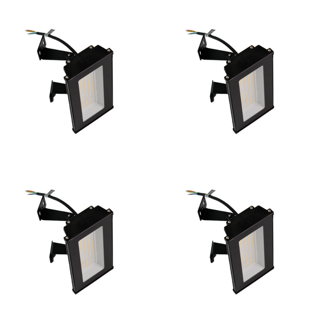 4er Pack LED-Hallenleuchte, linear, 50 W, 5000 lm, 4000 K (neutralweiß), IP65, schwarz.