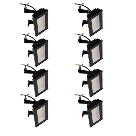 8er Pack LED-Hallenleuchte, linear, 50 W, 5000 lm, 4000 K (neutralweiß), IP65, schwarz.