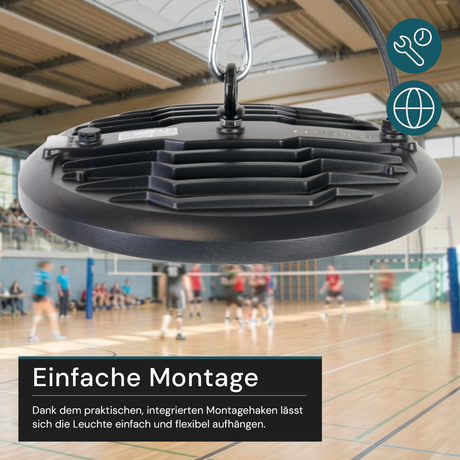 2er Pack LED-HighBay, UFO, 200 W, 20000 lm, CCT 3000-6500 K (warm-, neutral-, kaltweiß), IP65, EPISTAR