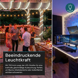 COB LED-Streifen, 50 m, 5000 K neutralweißes Licht, IP65-wassergeschützt, 288 LED/m, 220 V AC, EU-Stecker, 10 W/m, kürzbar und erweiterbar, Außen/Innen