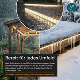 COB LED-Streifen, 25 m, 5000 K neutralweißes Licht, IP65-wassergeschützt, 288 LED/m, 220 V AC, EU-Stecker, 10 W/m, kürzbar und erweiterbar, Außen/Innen
