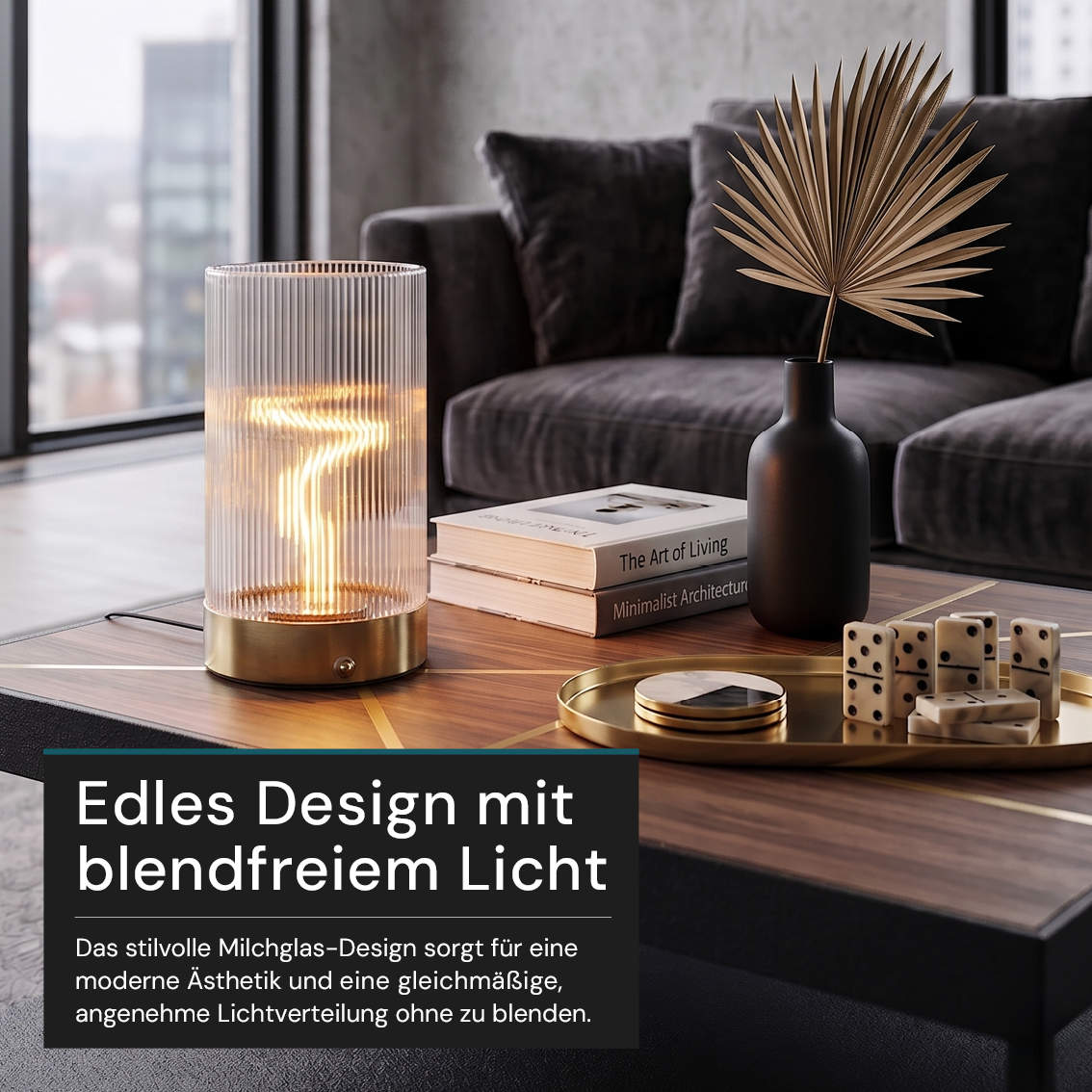 LED Tischleuchte, dimmbar, 0,5 W, 110×110×175, 30 lm