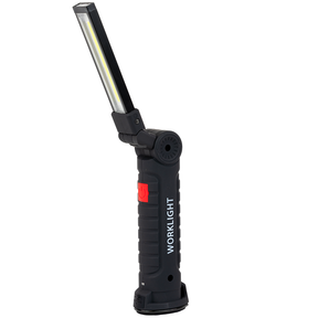 LED-Arbeitsleuchte mit Akku, 5 Lichtmodi, 14 cm, mit Magnet und Haken, USB-aufladbar, drehbare Taschenlampe, Inspektionsleuchte.