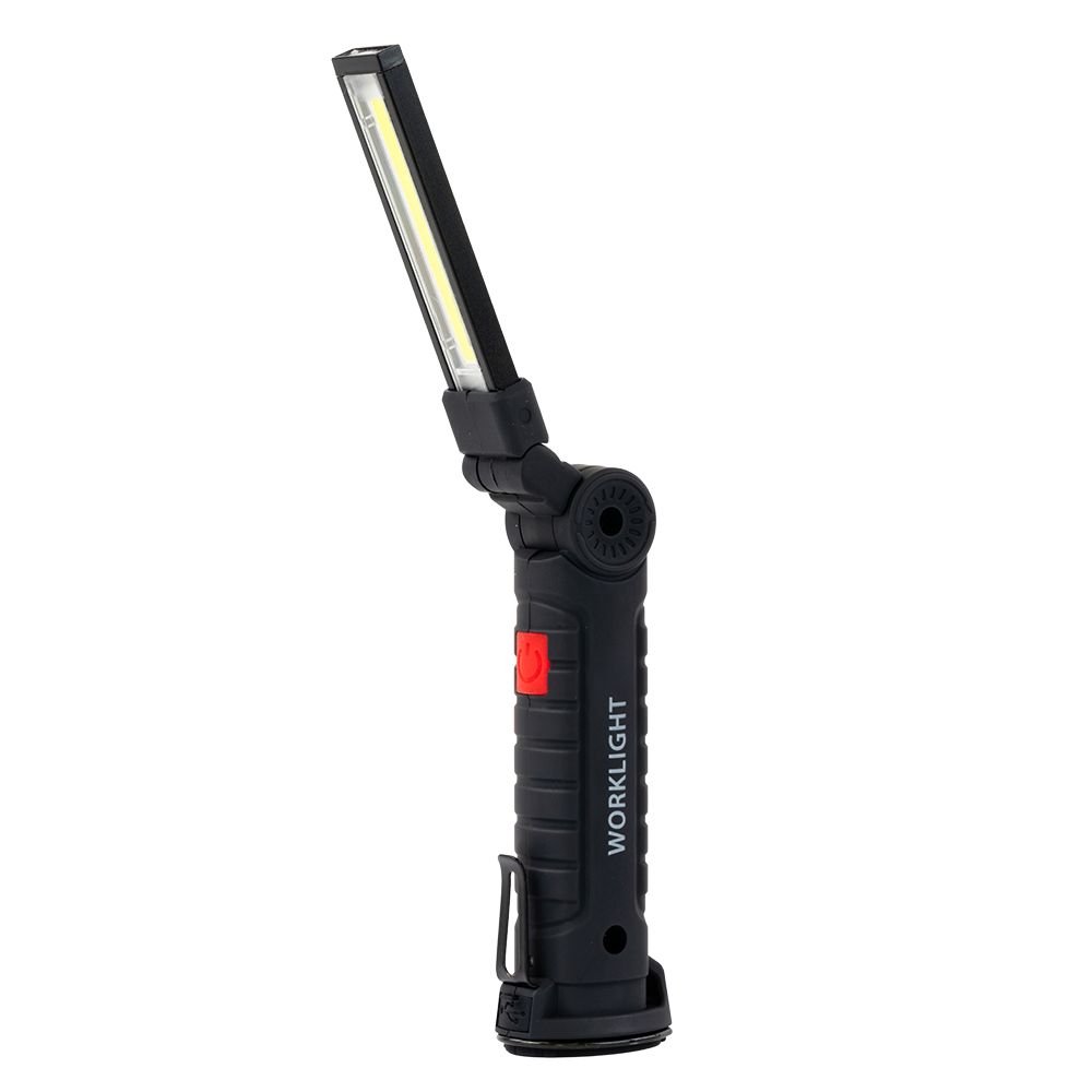 LED-Arbeitsleuchte mit Akku, 5 Lichtmodi, 11 cm, mit Magnet und Haken, USB-aufladbar, drehbare Taschenlampe, Inspektionsleuchte.