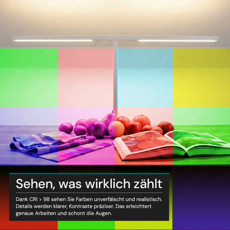 LED-Büro-Stehleuchte, Up/Down, UGR<16, CRI98, dimmbar, 90 W, 1940 x 40 x 2040 mm, 5000 lm, weiß