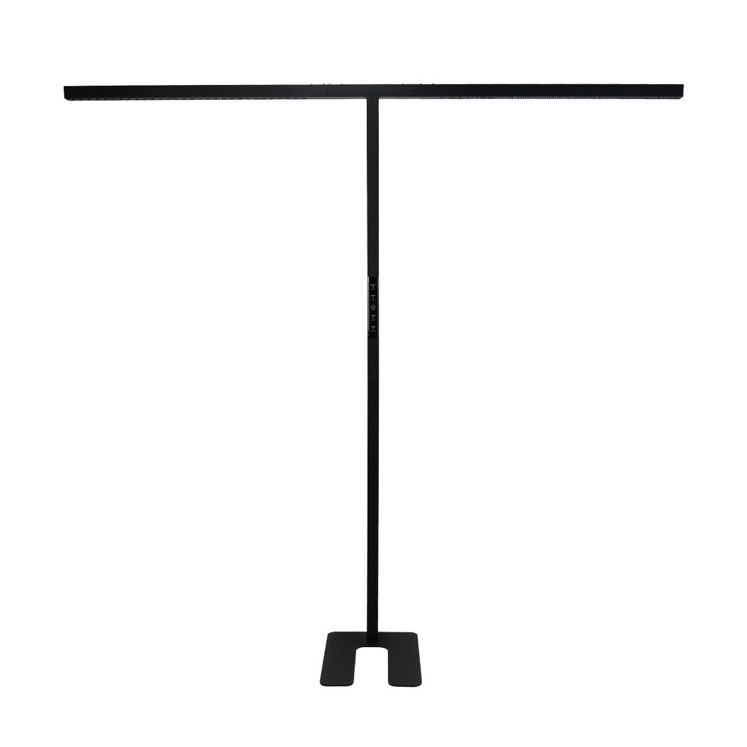 LED-Büro-Stehleuchte, Up/Down, UGR<16, CRI98, dimmbar, 90 W, 1940 x 40 x 2040 mm, 5000 lm, schwarz