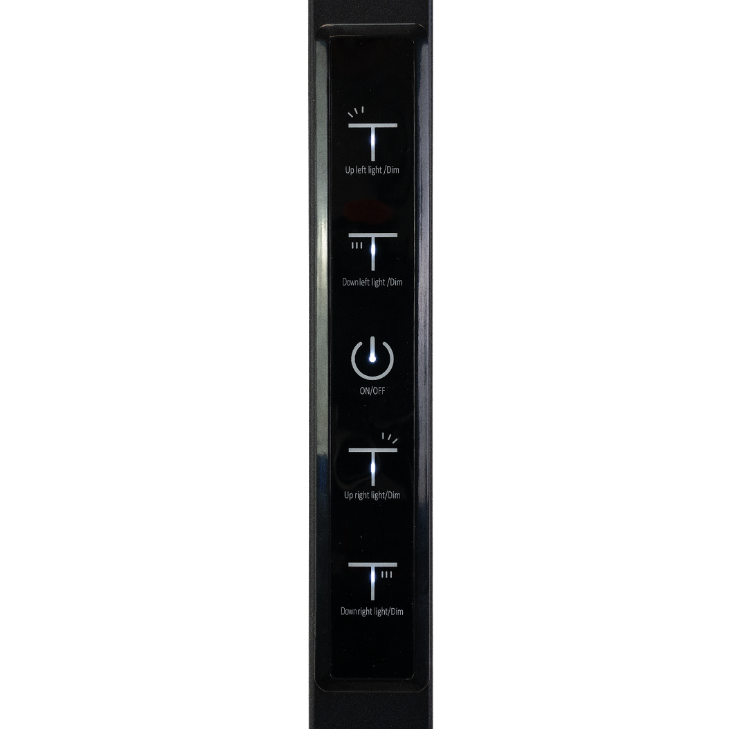 LED-Büro-Stehleuchte, Up/Down, UGR<16, CRI98, dimmbar, 90 W, 1940 x 40 x 2040 mm, 5000 lm, schwarz