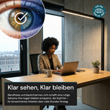 LED-Büro-Stehleuchte, Up/Down, UGR<16, CRI98, dimmbar, 45 W, 1940 x 40 x 1050 mm, 3500 lm, schwarz